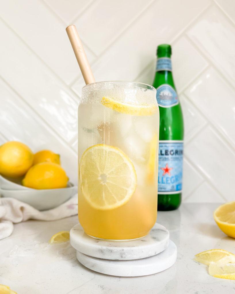 lemonade with a bamboo straw