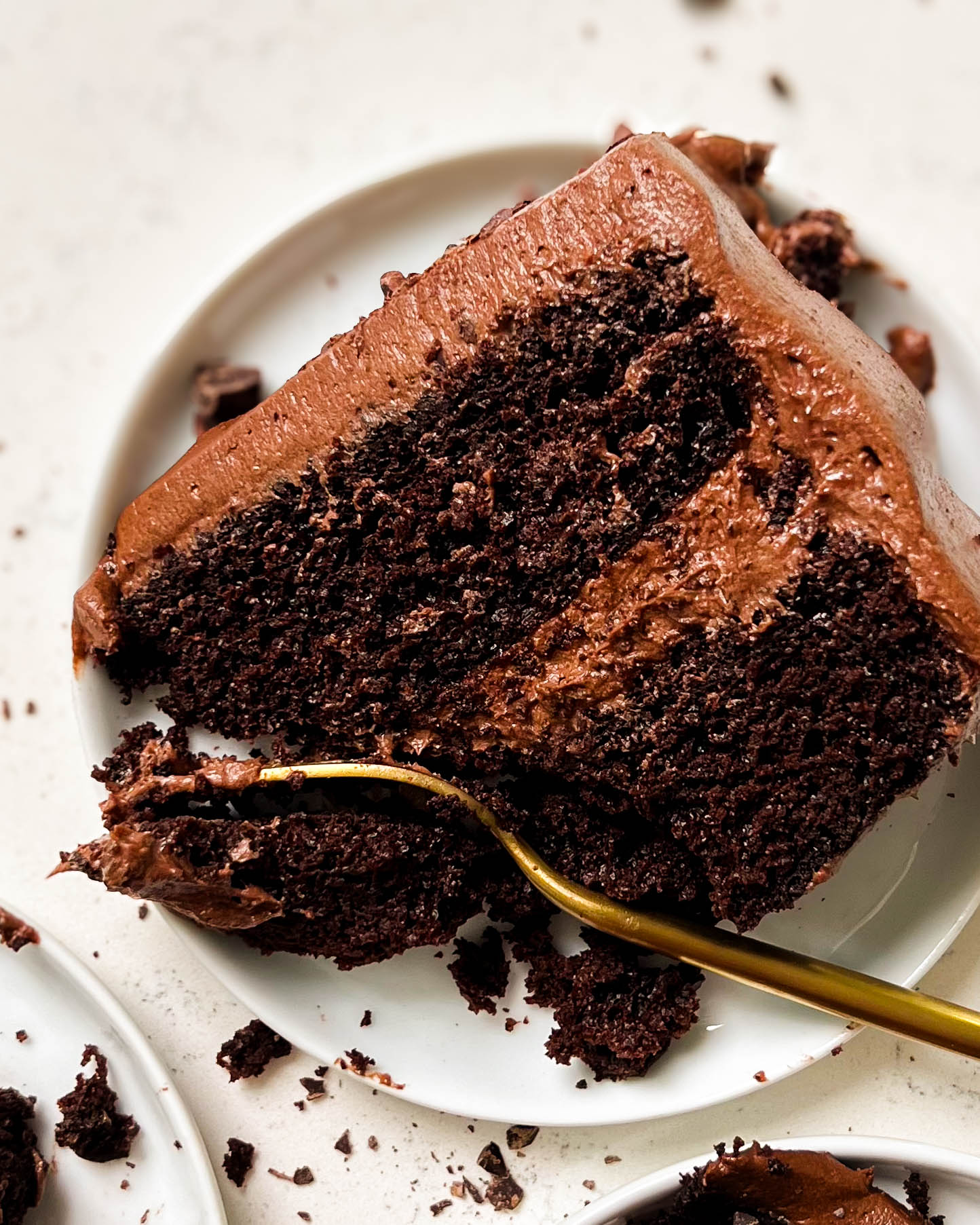 slice of vegan chocolate cake