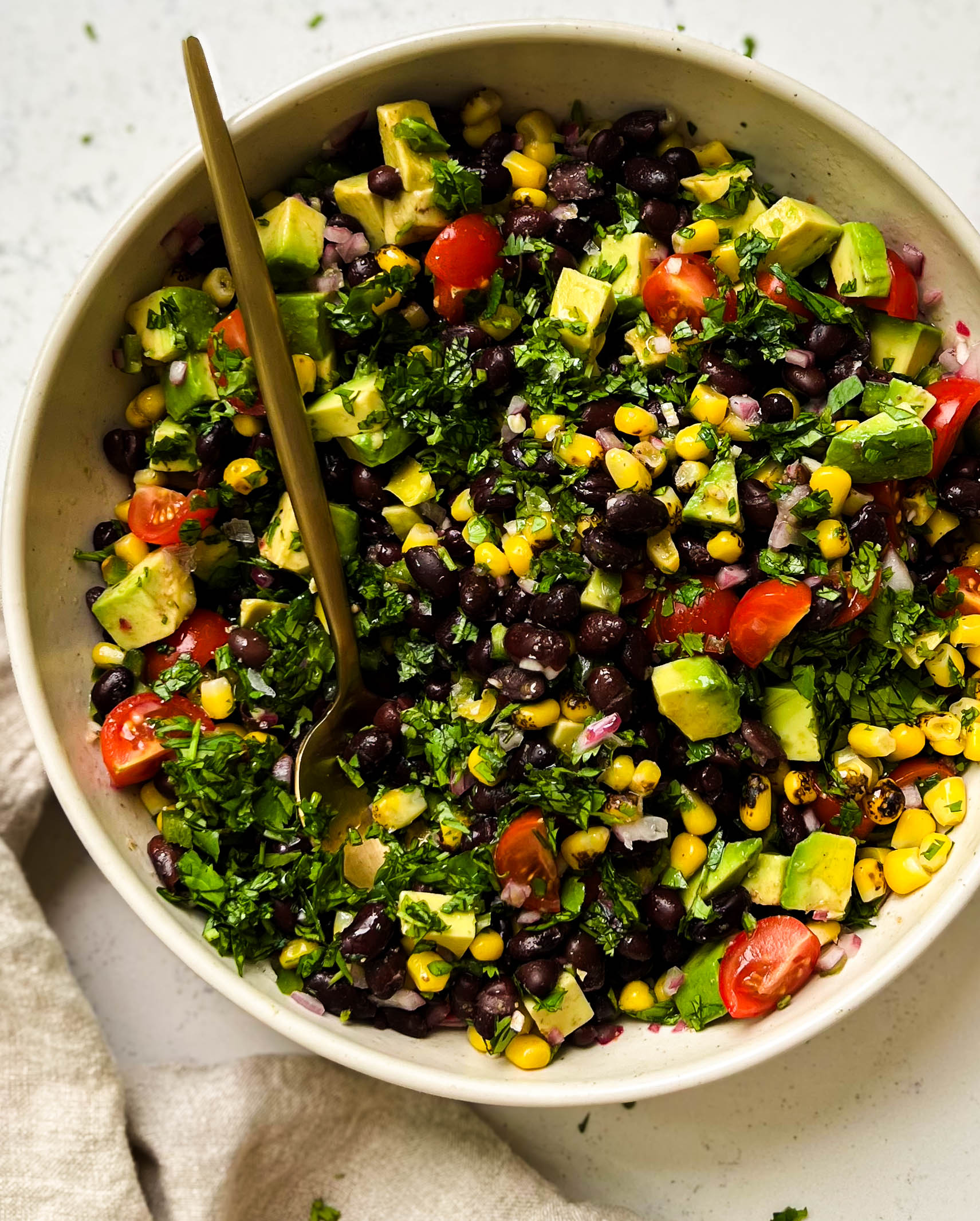 black bean salad in a bowl