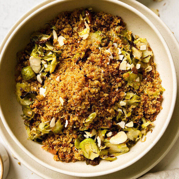 roasted brussels sprouts salad in a bowl