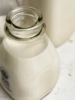 homemade nut milk in a jar