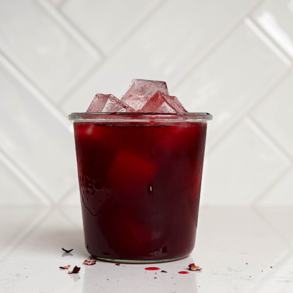 cherry hibiscus refresher in a weck jar